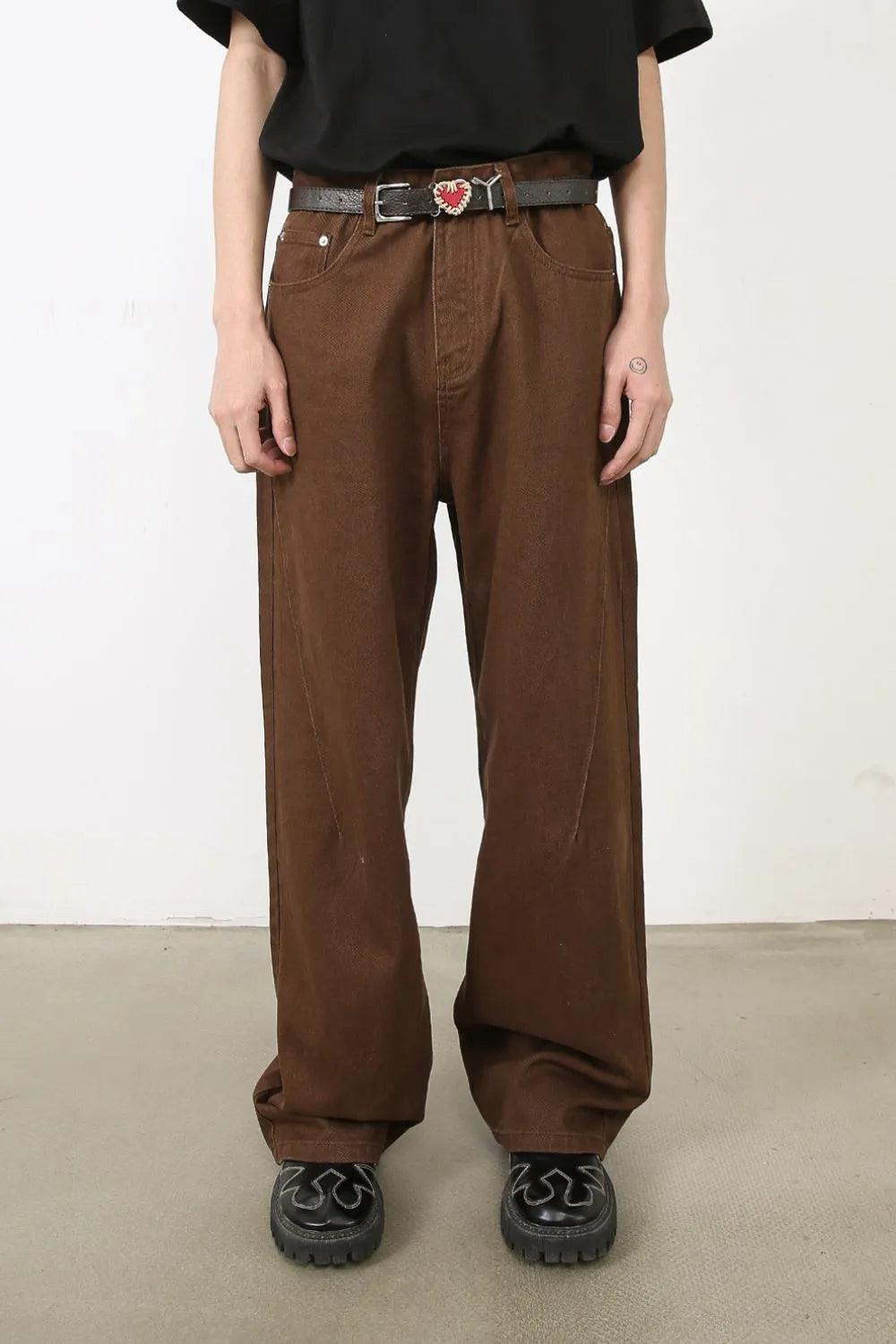 Men's loose fit jeans by Trendsi, featuring classic denim fabric, relaxed fit, and stylish design, shown in dark wash.