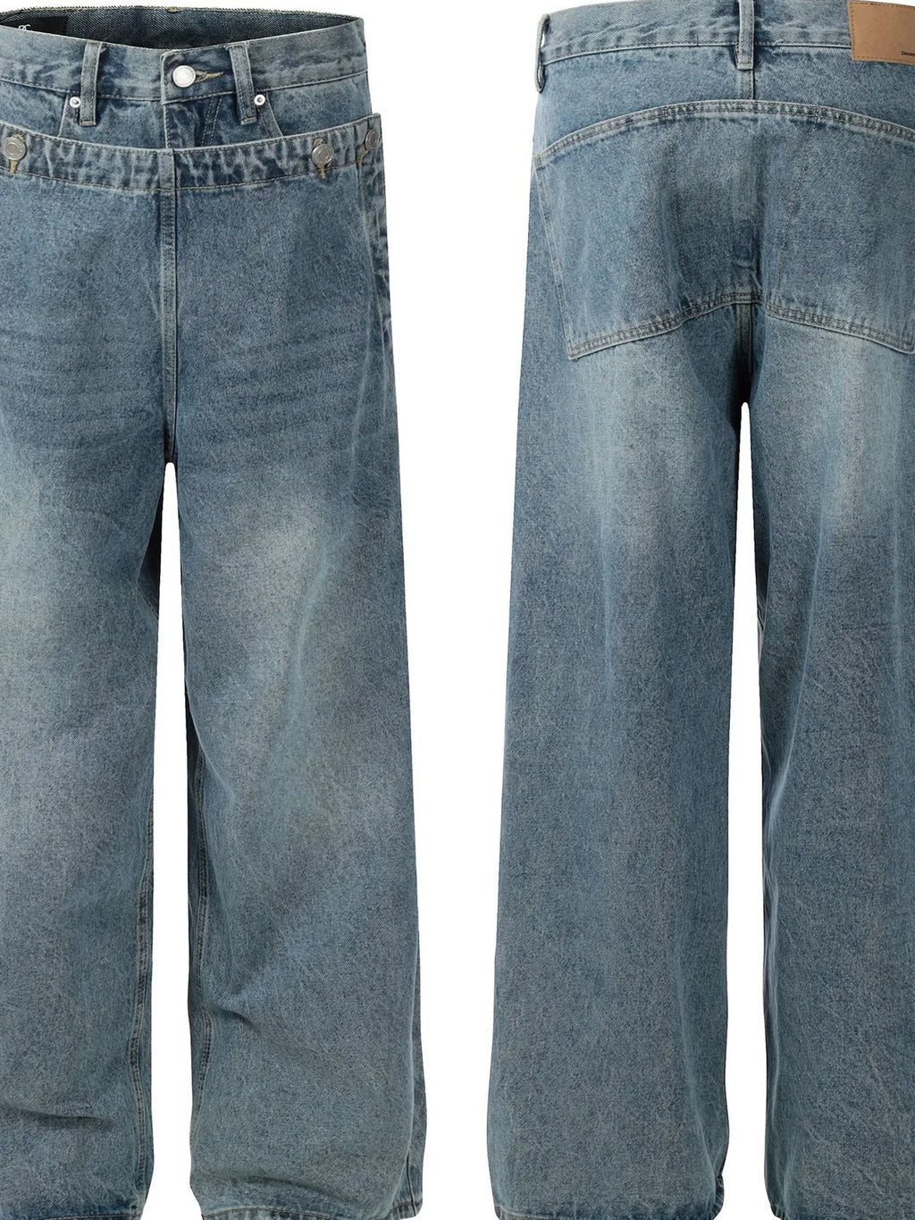 Men's wide leg cargo jeans from Trendsi featuring a relaxed fit, multiple pockets, and durable denim fabric.