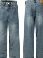 Men's wide leg cargo jeans from Trendsi featuring a relaxed fit, multiple pockets, and durable denim fabric.
