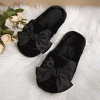 Bow Open Toe Flats Slippers - Plush Fashion Hub