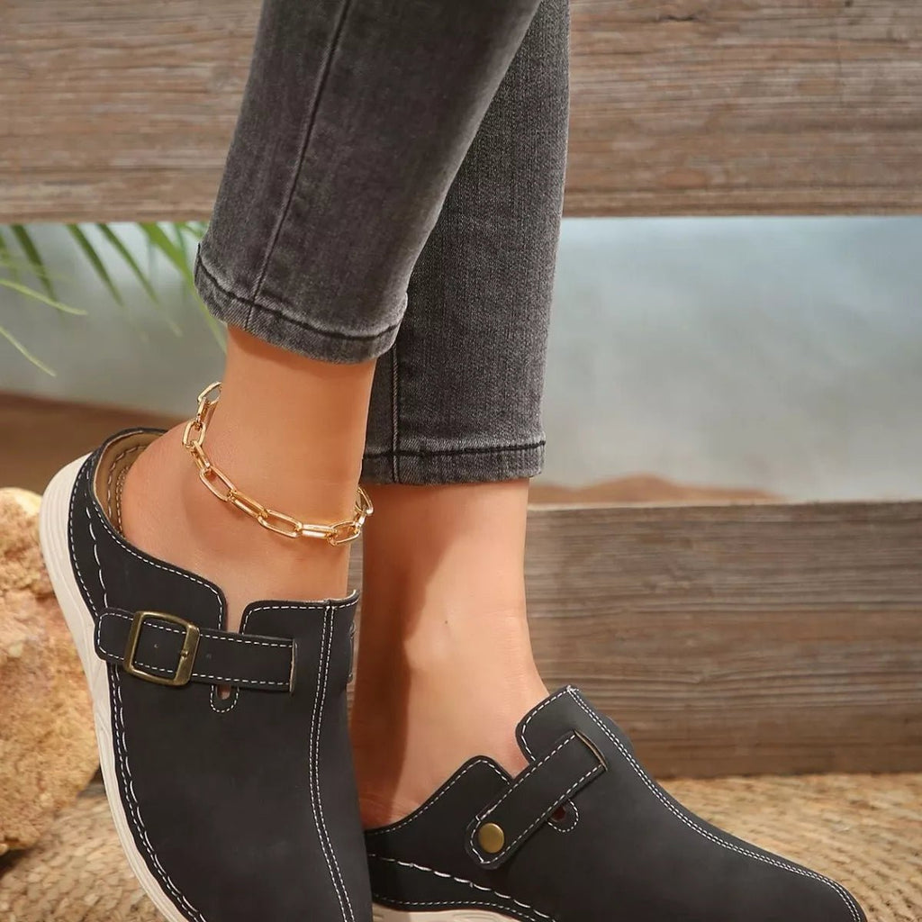 Buckle Accent Slip - Ons - Plush Fashion Hub