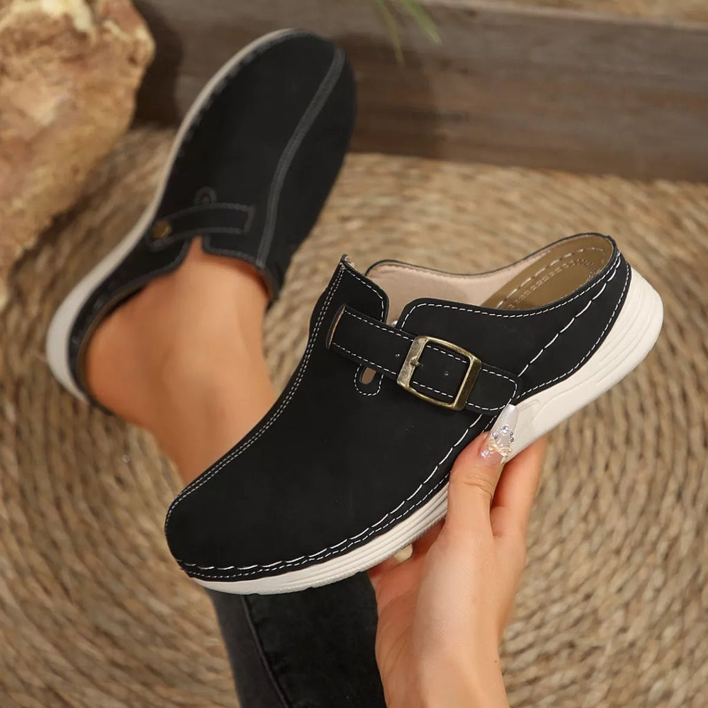 Buckle Accent Slip - Ons - Plush Fashion Hub