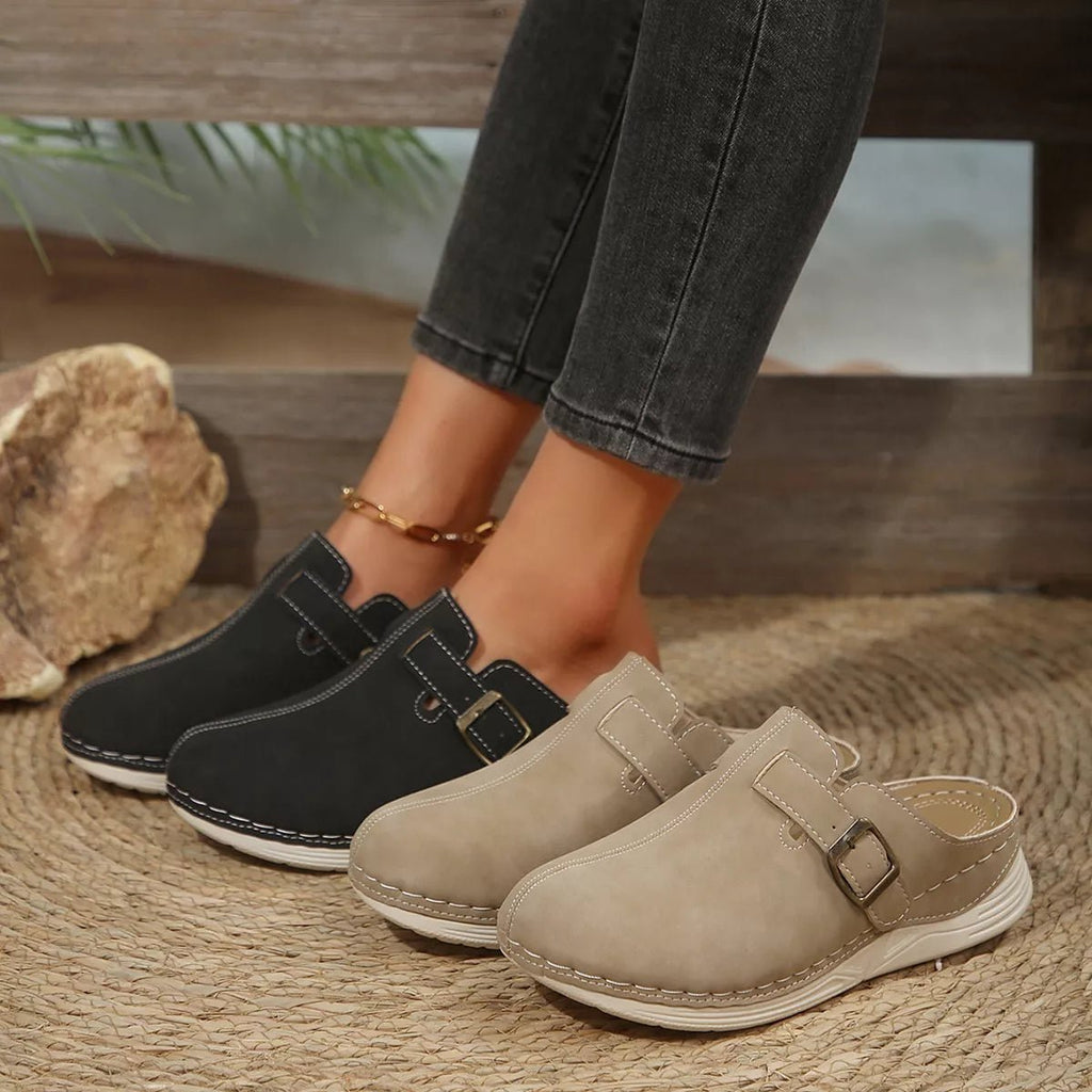 Buckle Accent Slip - Ons - Plush Fashion Hub