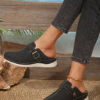 Buckle Accent Slip - Ons - Plush Fashion Hub