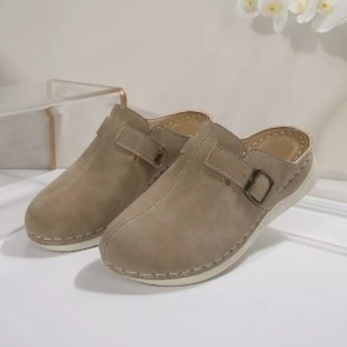 Buckle Accent Slip - Ons - Plush Fashion Hub