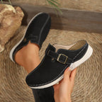 Buckle Accent Slip - Ons - Plush Fashion Hub