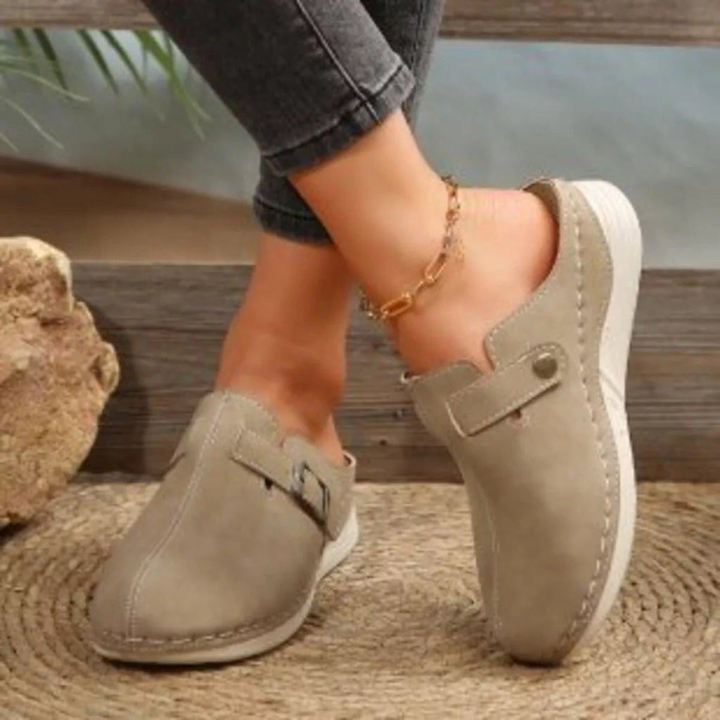 Buckle Accent Slip - Ons - Plush Fashion Hub