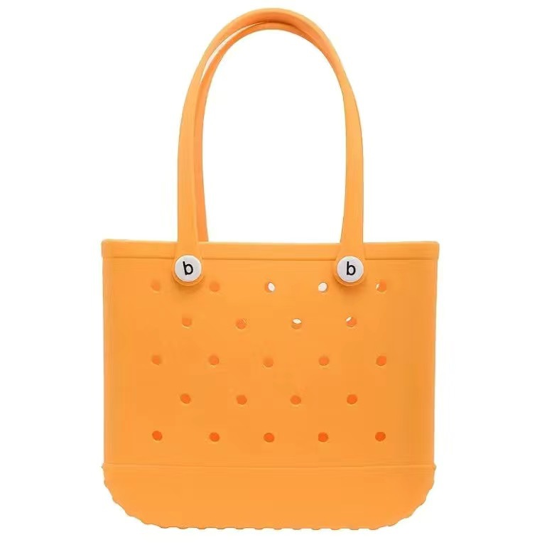 Women’s waterproof EVA jelly beach bag by Plush Fashion Hub, lightweight summer tote with transparent, colorful design.