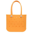 Women’s waterproof EVA jelly beach bag by Plush Fashion Hub, lightweight summer tote with transparent, colorful design.