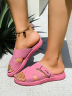 Casual Comfort Cut - Out Platform Slides - Plush Fashion Hub