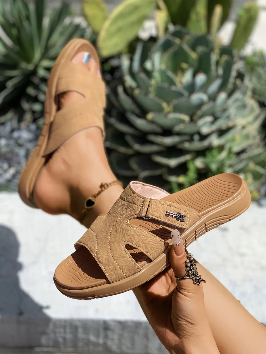 Casual Comfort Cut - Out Platform Slides - Plush Fashion Hub