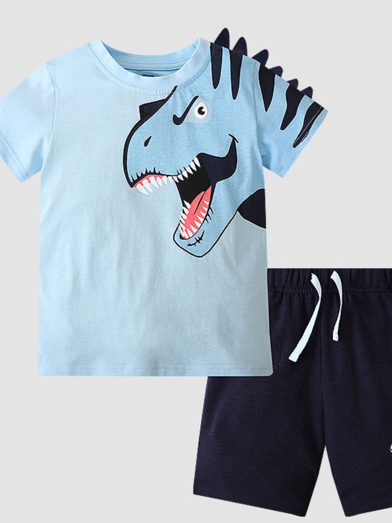 Children's Dinosaur Graphic Tee and Shorts Set - Plush Fashion Hub