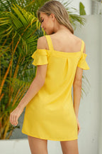 Cold - Shoulder Mini Dress - Plush Fashion Hub
