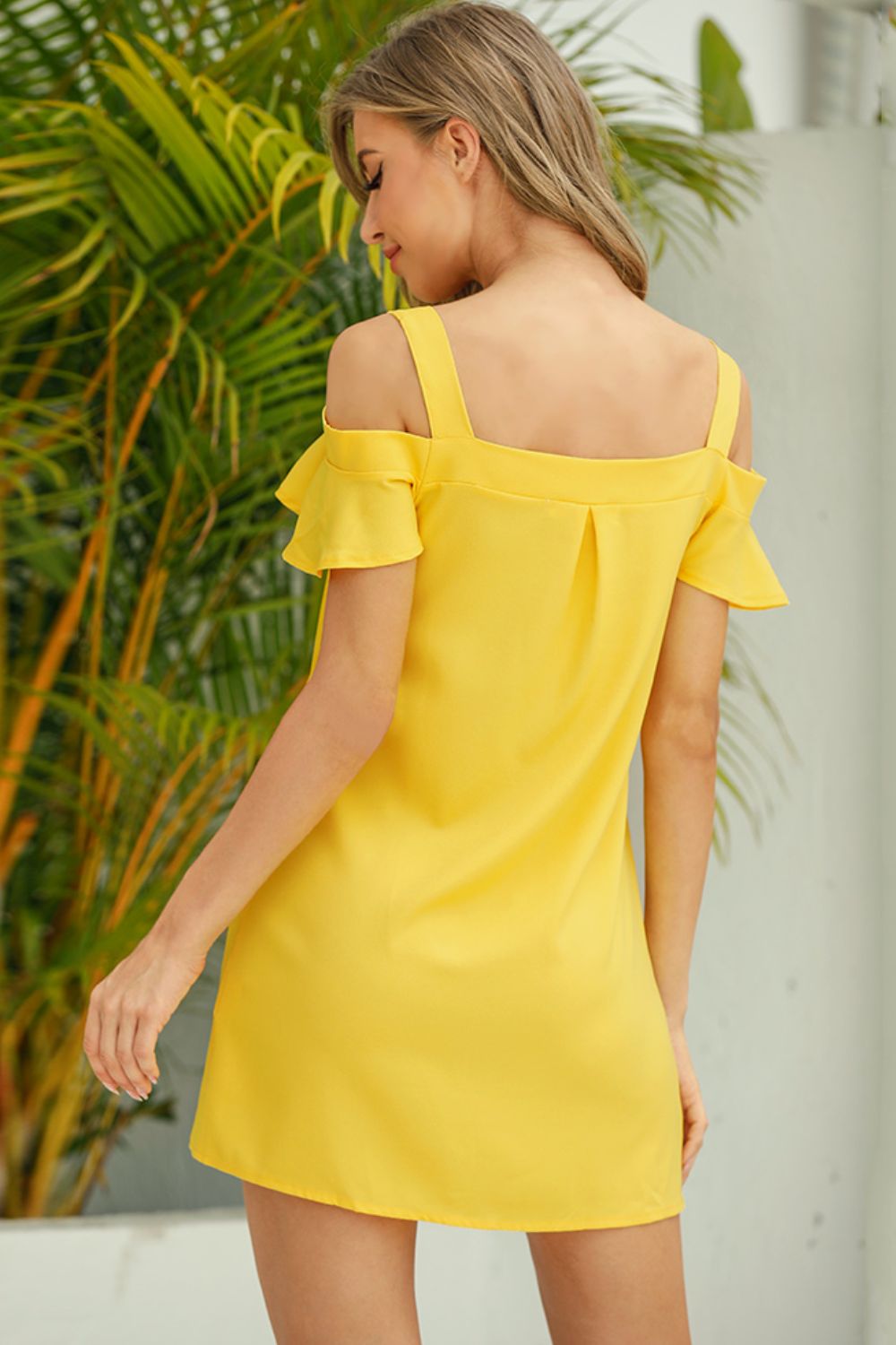 Cold - Shoulder Mini Dress - Plush Fashion Hub