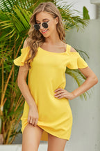 Cold - Shoulder Mini Dress - Plush Fashion Hub