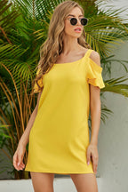 Cold - Shoulder Mini Dress - Plush Fashion Hub