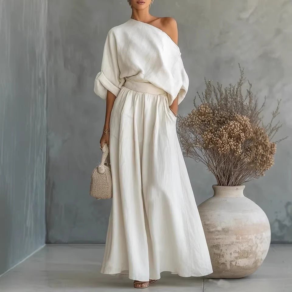 Cropped Off - Shoulder Top & Pants Two - Piece Set – 8 Colors, S–5XL - Plush Fashion Hub