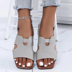 Cut - Out Open Toe Flats Sandals - Plush Fashion Hub