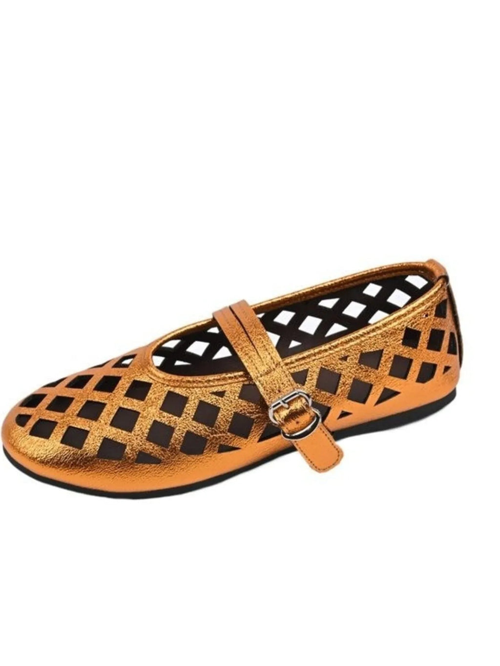 Cutout Round Toe Flats Sandals - Plush Fashion Hub