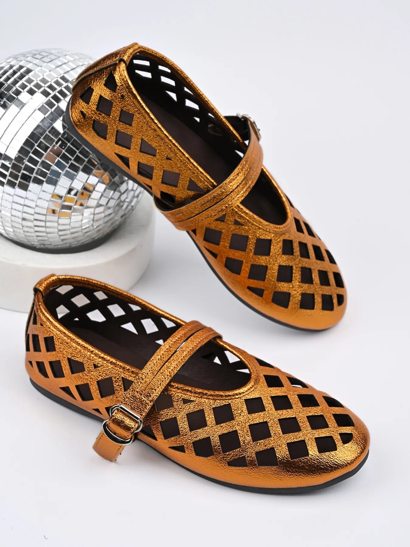 Cutout Round Toe Flats Sandals - Plush Fashion Hub