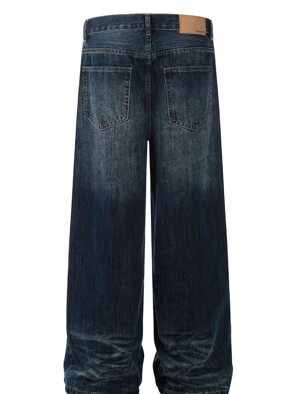 Men's washed wide-leg jeans by Trendsi featuring a relaxed fit, light distressing, and casual denim style.