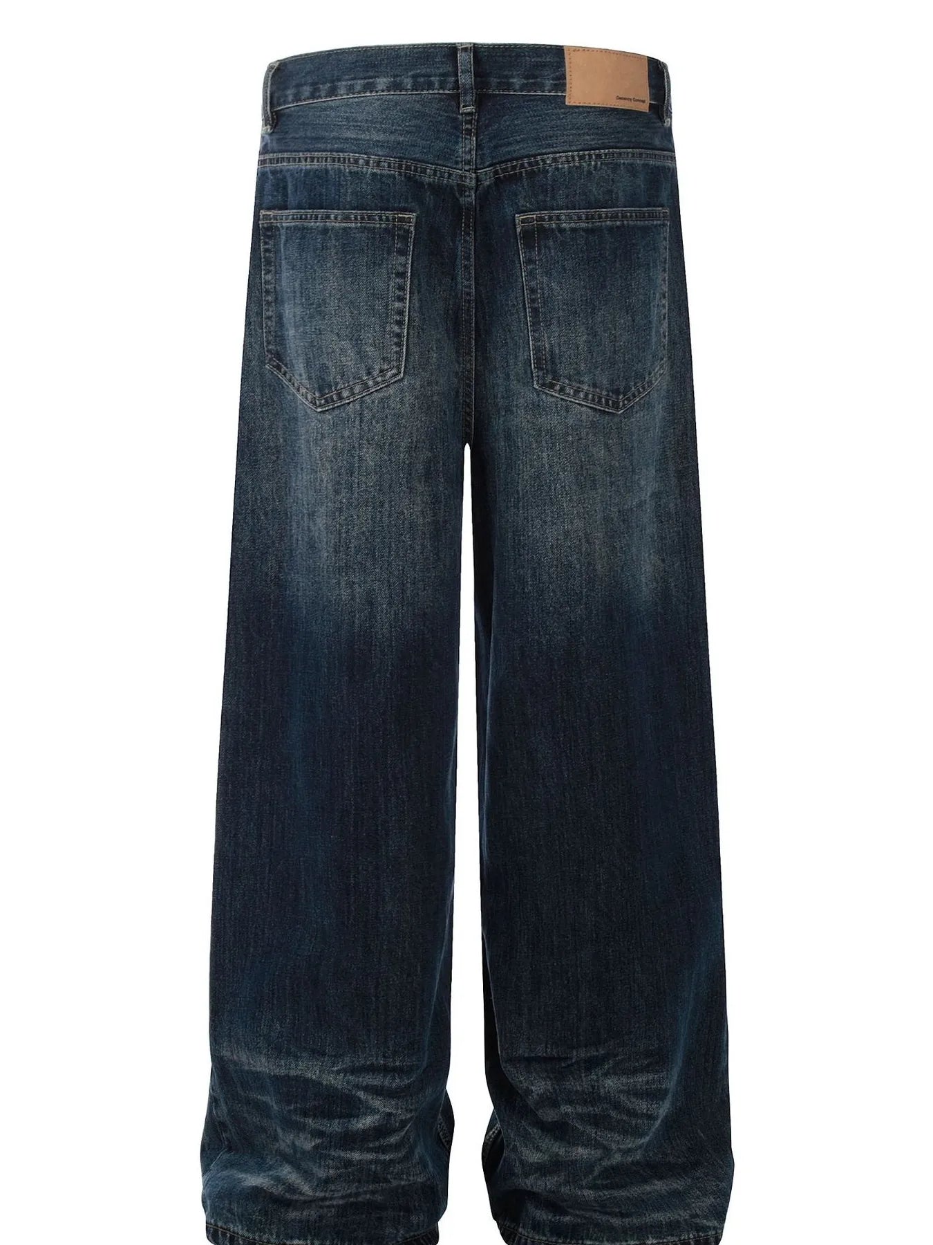 Men's washed wide-leg jeans by Trendsi featuring a relaxed fit, light distressing, and casual denim style.