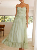 Devine Frill Ruffled Hem Midi Cami Dress - Plush Fashion Hub