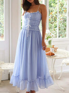 Devine Frill Ruffled Hem Midi Cami Dress - Plush Fashion Hub