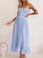 Devine Frill Ruffled Hem Midi Cami Dress - Plush Fashion Hub