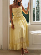 Devine Frill Ruffled Hem Midi Cami Dress - Plush Fashion Hub