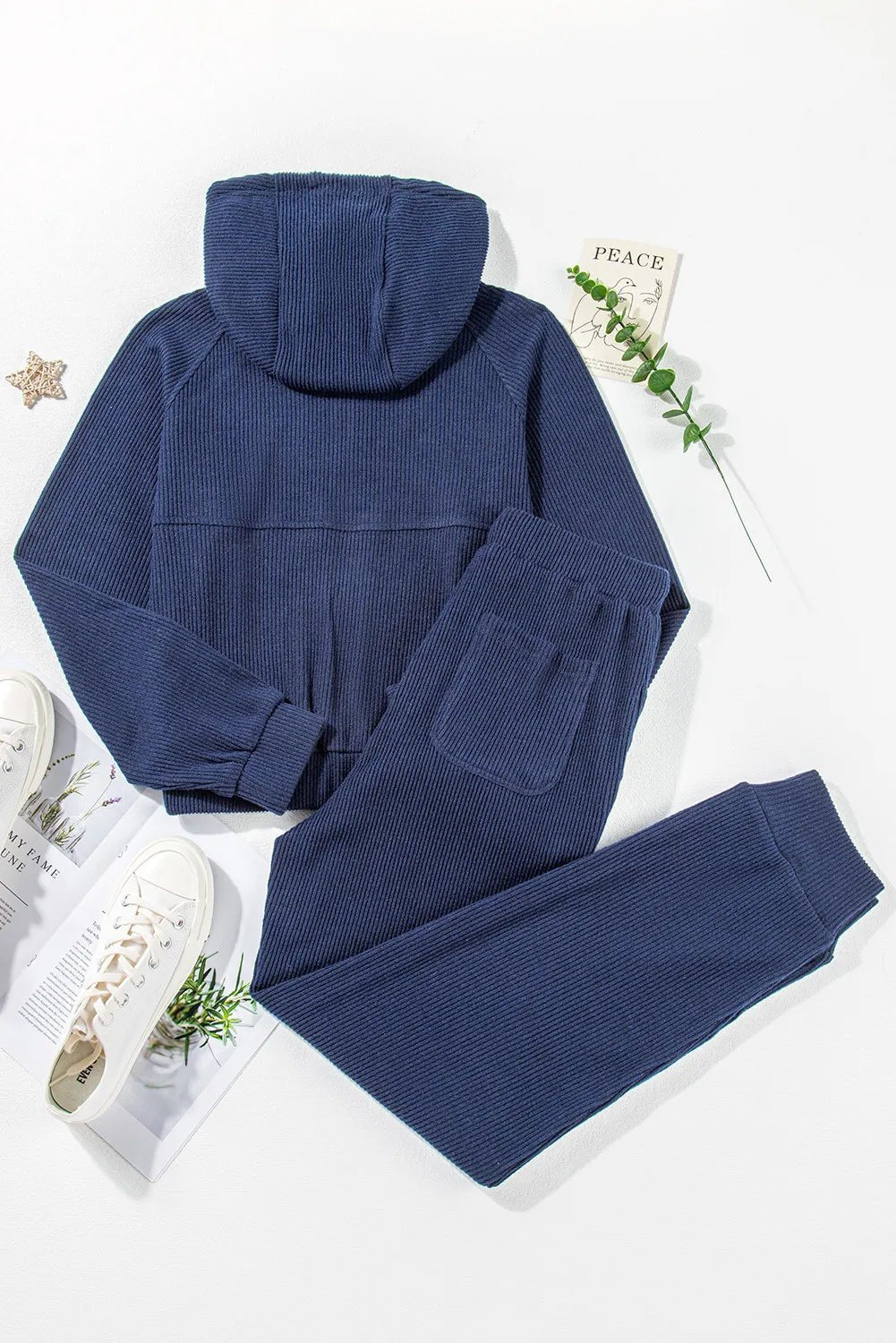 Drawstring Half Zip Hoodie and Joggers Active Set - Plush Fashion Hub