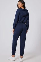 Drawstring Half Zip Hoodie and Joggers Active Set - Plush Fashion Hub