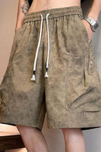 Men's full size drawstring shorts with pockets from Trendsi, featuring a comfortable fit and casual style in plus size.