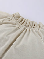 Cotton linen maxi dress with tie neck and flounce sleeves, stylish and flowy, from Trendsi.