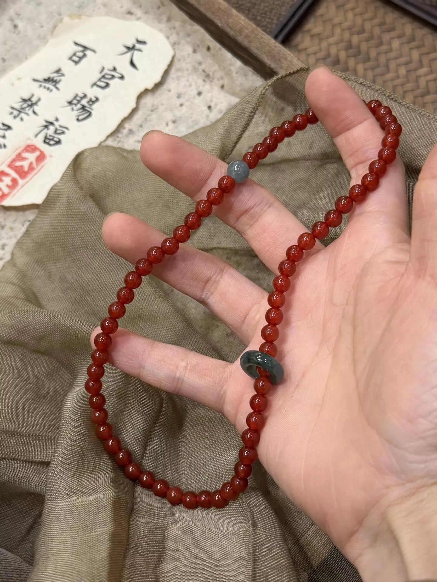 Double layered agate beaded bracelet featuring natural stone beads, styled with silver accents for a trendy, bohemian look.