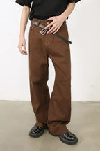 Men's loose fit jeans by Trendsi, showing the relaxed denim pants with classic five-pocket design and casual style.