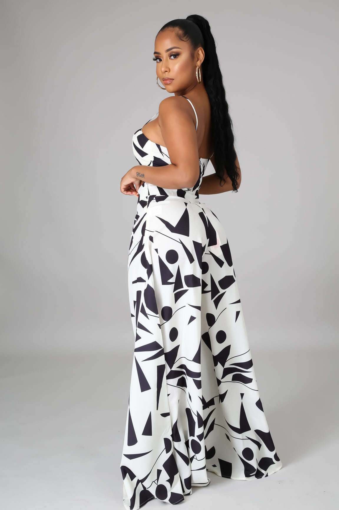Fasheabe Abstract Shapes Print Pant Set Fasheabe