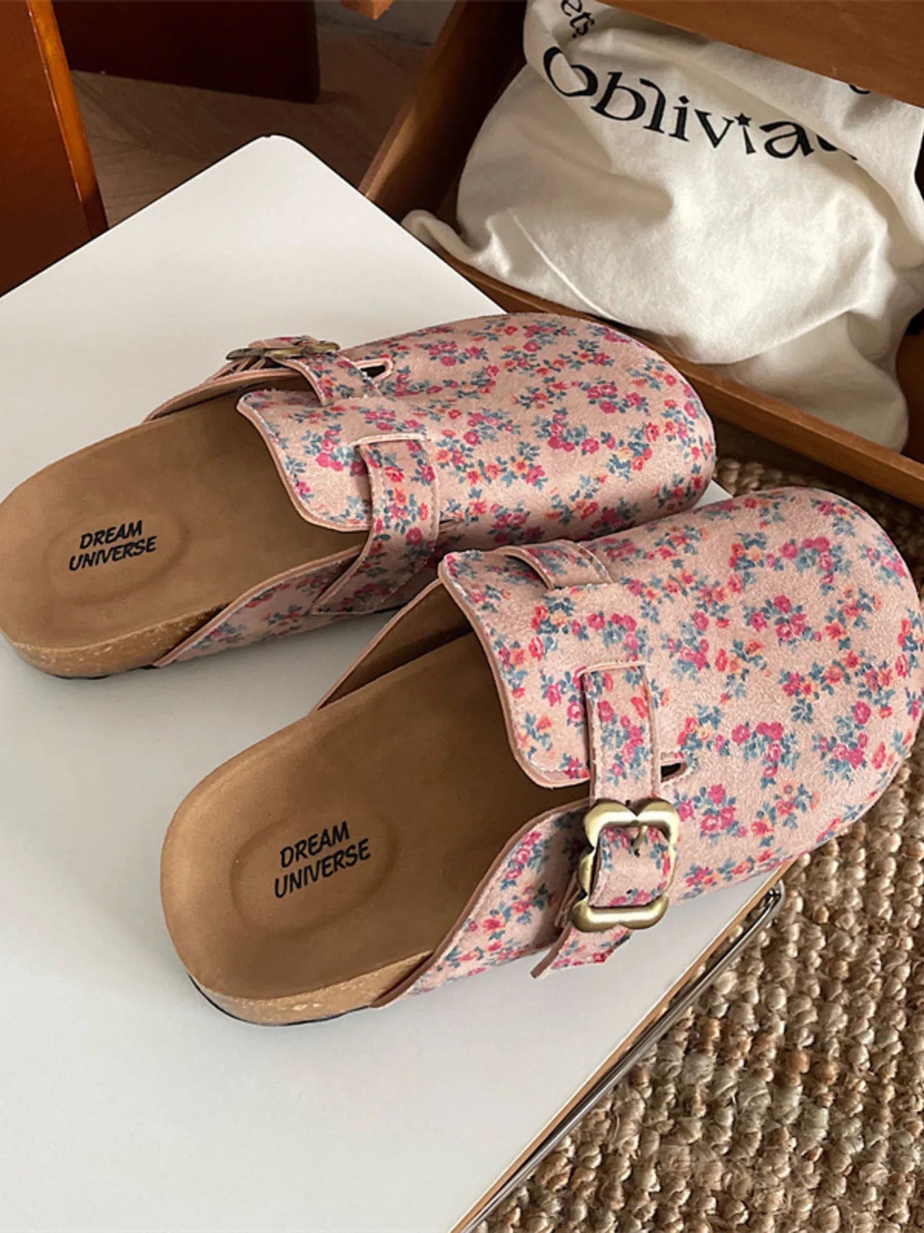 Floral Pattern Round Toe Slip - Ons - Plush Fashion Hub
