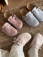 Floral Pattern Round Toe Slip - Ons - Plush Fashion Hub