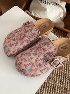 Floral Pattern Round Toe Slip - Ons - Plush Fashion Hub
