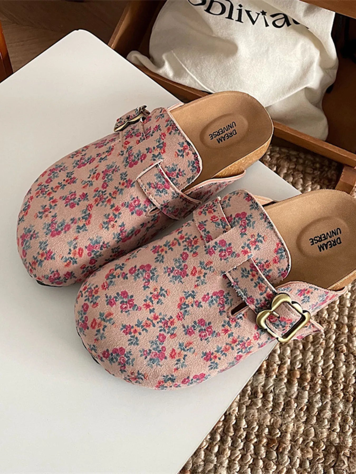 Floral Pattern Round Toe Slip - Ons - Plush Fashion Hub