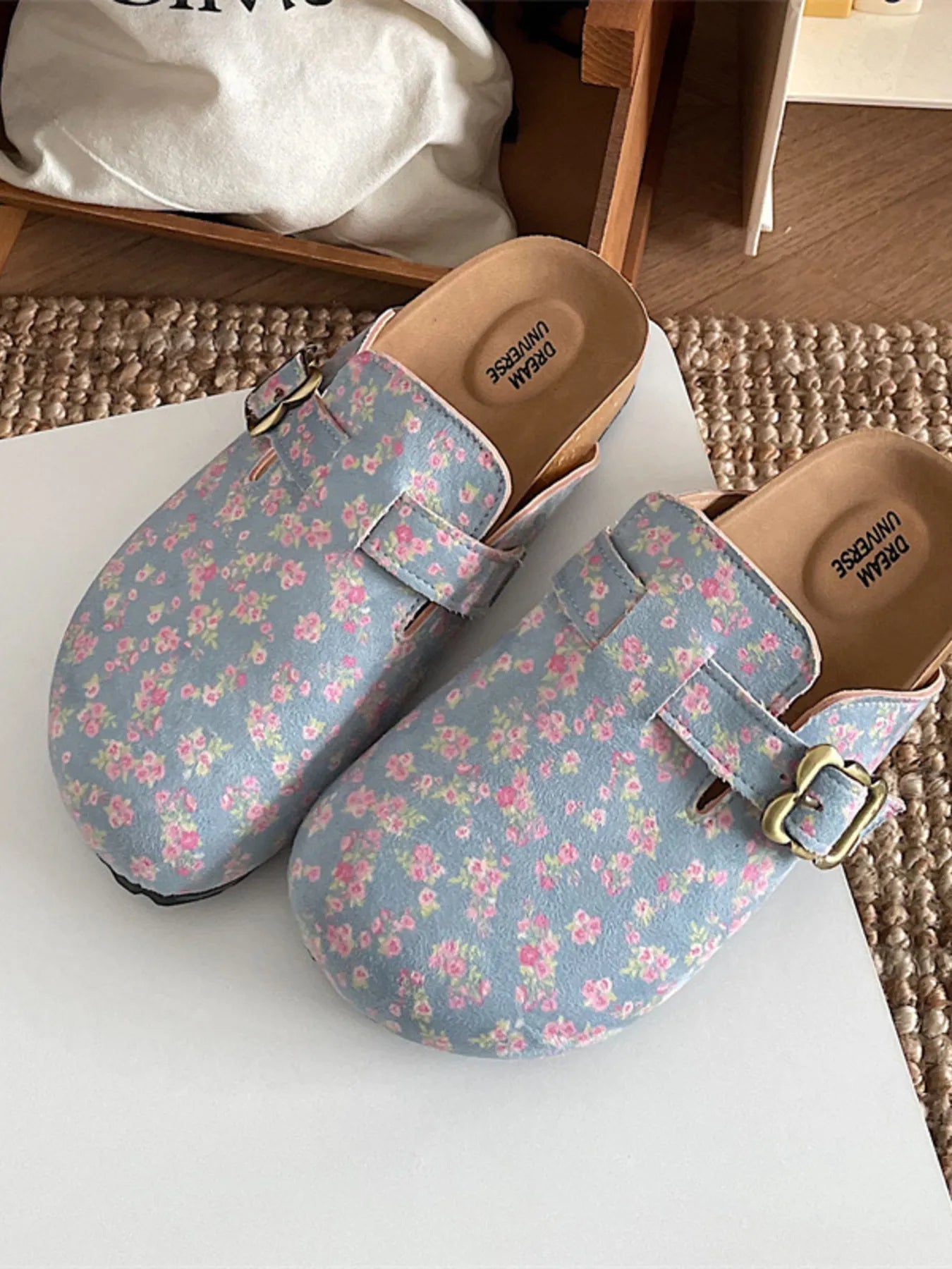 Floral Pattern Round Toe Slip - Ons - Plush Fashion Hub
