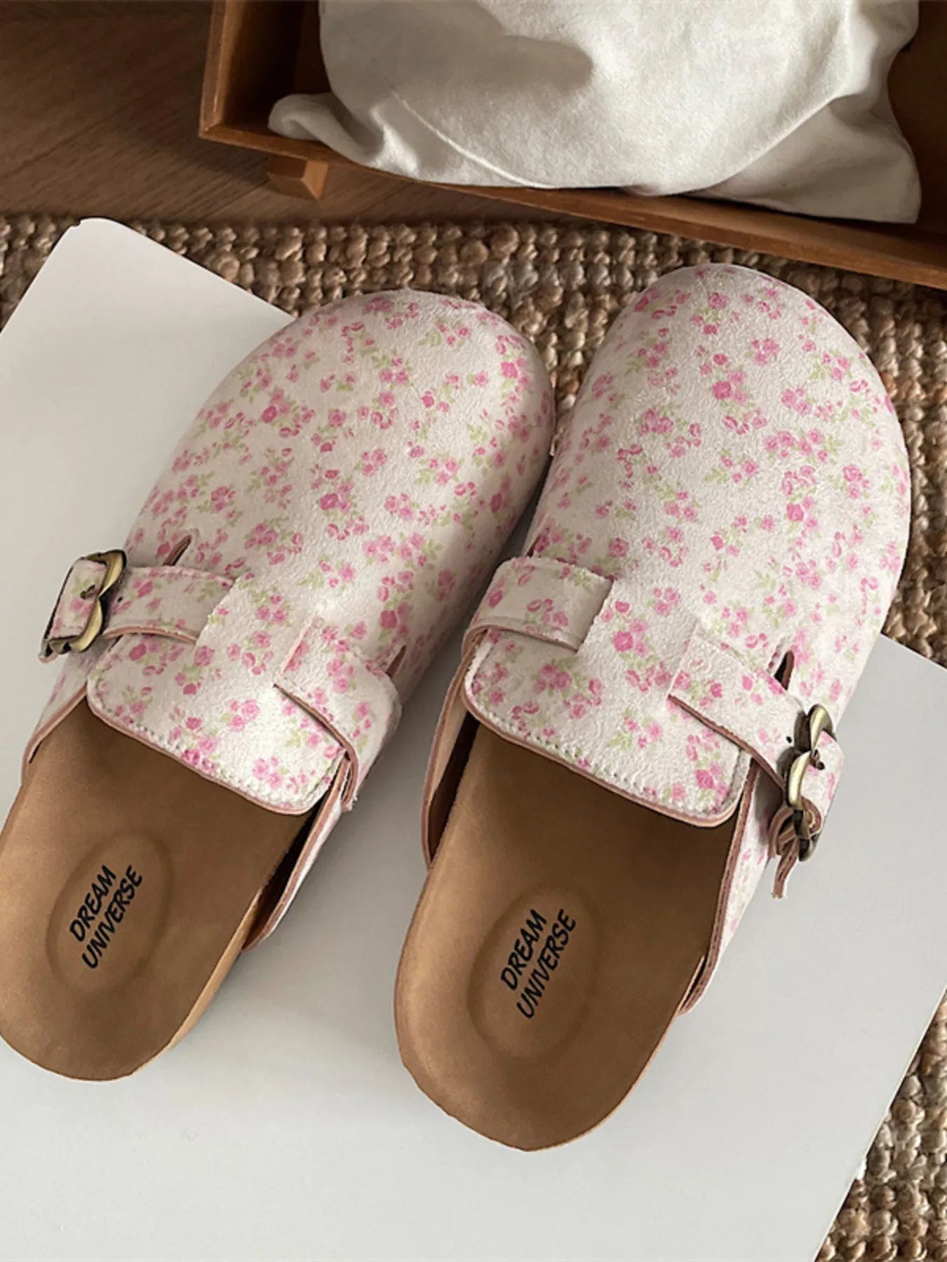 Floral Pattern Round Toe Slip - Ons - Plush Fashion Hub