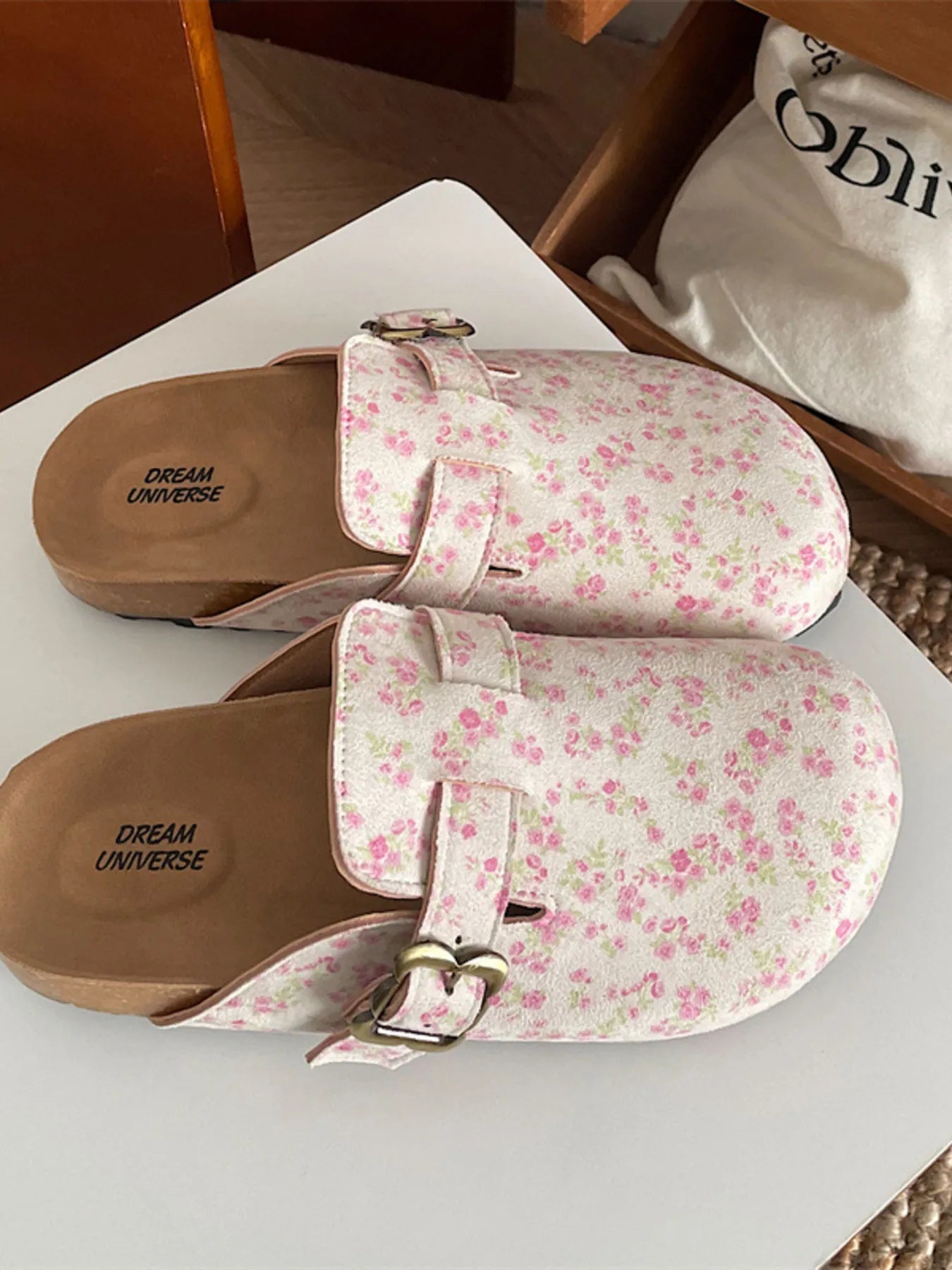 Floral Pattern Round Toe Slip - Ons - Plush Fashion Hub