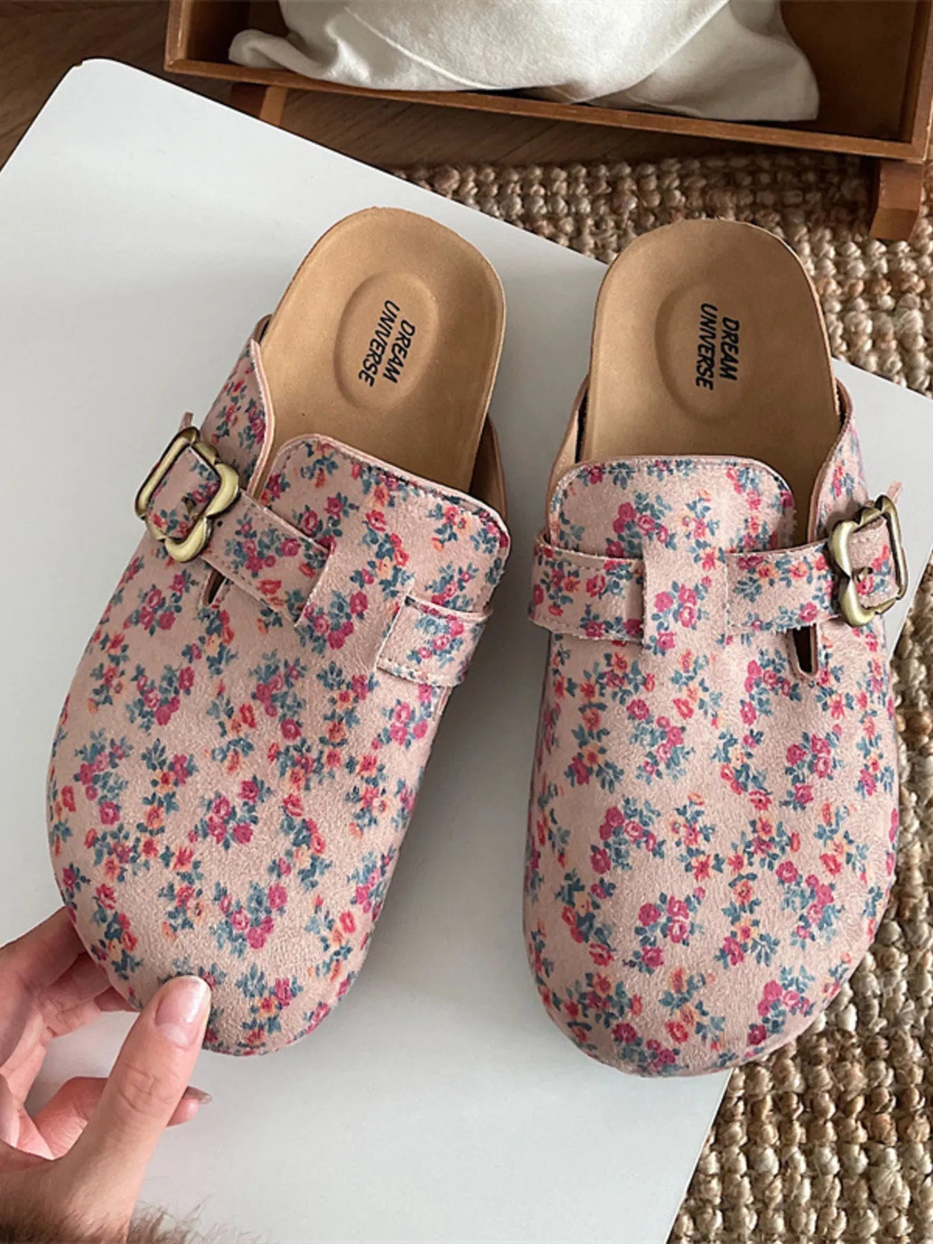 Floral Pattern Round Toe Slip - Ons - Plush Fashion Hub