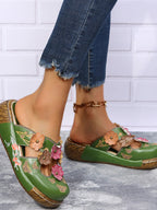 Floral Round Neck Sandals - Plush Fashion Hub
