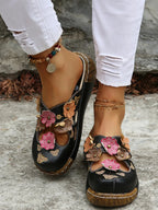 Floral Round Neck Sandals - Plush Fashion Hub