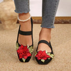 Flower Square Toe Slip - Ons - Plush Fashion Hub