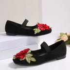Flower Square Toe Slip - Ons - Plush Fashion Hub
