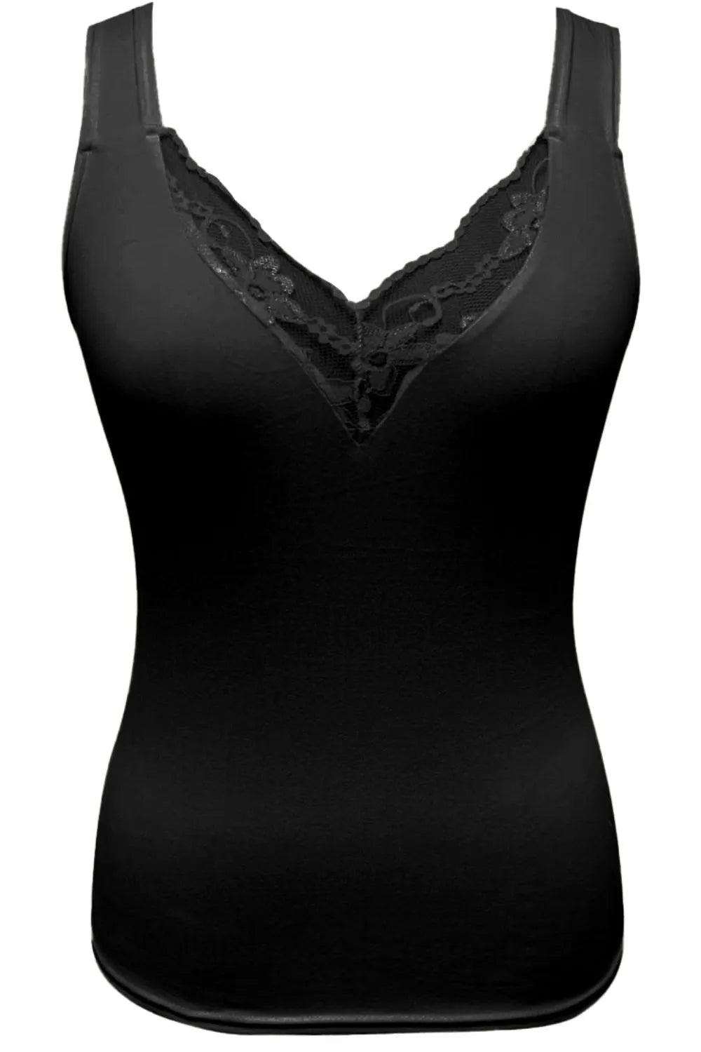 Full Size Lace Detail V - Neck Tank Plus Size - Plush Fashion Hub